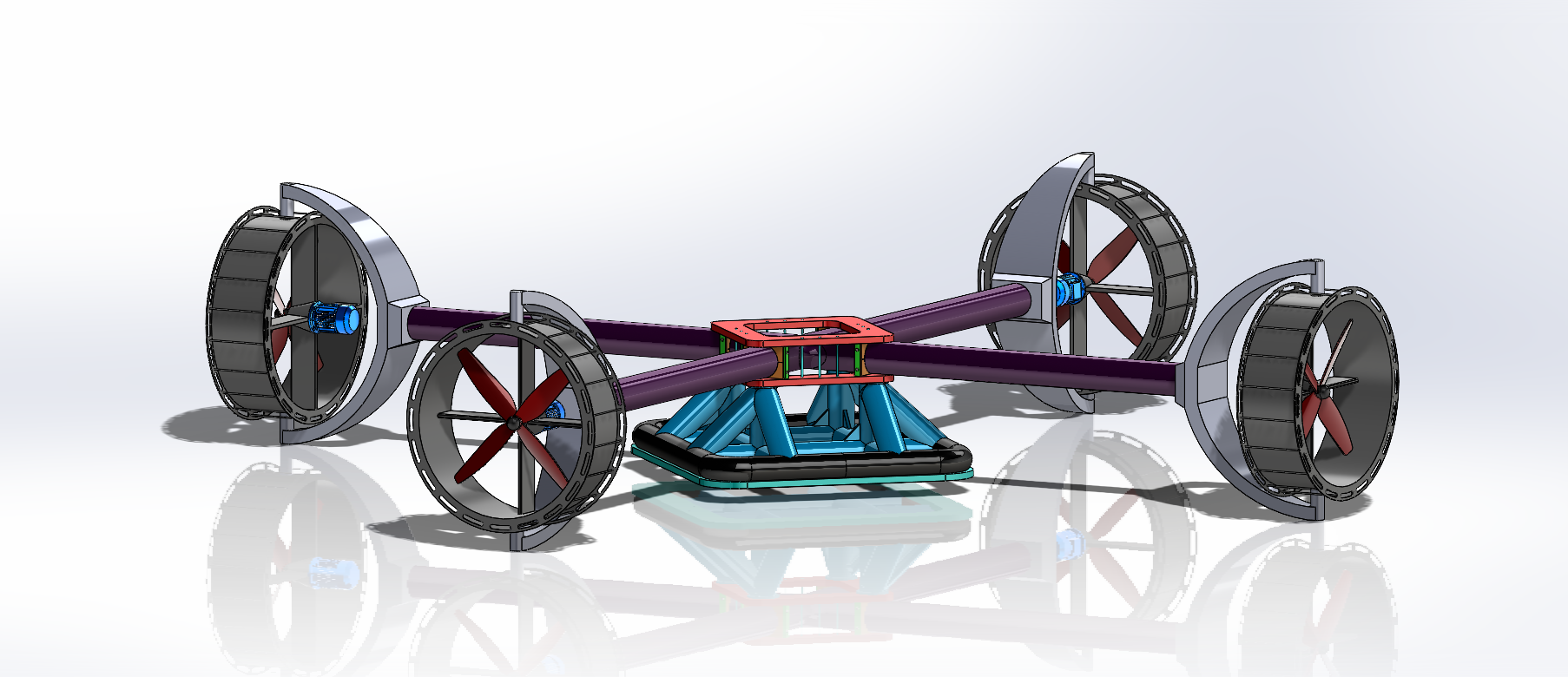 CAD rendering of an active offshore wind-blade stabilization system